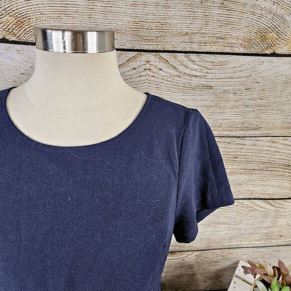Lark & Ro Short Sleeve Fit and Flare Navy Dress Size 8 - Picture 2 of 9